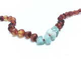 Canyon Leaf Baltic Amber + Amazonite Necklace (Adult's Sizes)