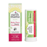 Earth Mama Baby Face Mineral Sunscreen Stick SPF 40