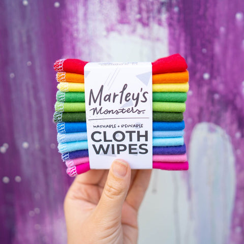 Marley’s Monsters Rainbow Cloth Wipes 12 Pack