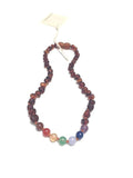 Canyon Leaf Baltic Amber + Chakra Crystals Necklace (Adult's Sizes)